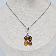 Natural Baltic Amber Pendant 925 Sterling Silver Chain Necklace - £35.51 GBP