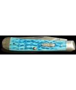 CASE XX TRAPPER KNIFE 6254 BURNT SKY BLUE BONE HANDLES 2004 - €68,64 EUR