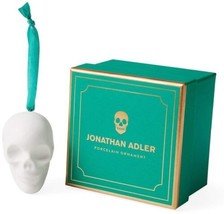 New Jonathan Adler  White Porcelain Ornament  Skull Figurine Sculpture Oddity  - £31.96 GBP
