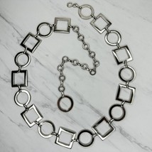 Chunky Geometric Silver Tone Metal Chain Link Belt OS One Size - £15.76 GBP