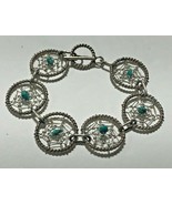 Native American Turquoise Dream Catcher Bracelet Sterling Silver .925 - €169,94 EUR