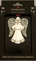 Harvey Lewis Christmas Tree Ornament  Angel LOVE Made W Swarovski Crystal NEW - £10.05 GBP