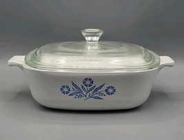 VINTAGE 1960s Corning Ware Blue Cornflower 1 Quart Casserole Dish P-1-B w/Lid - $23.36