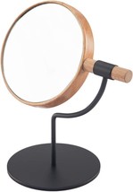 Yeake Desk Table Mirror With Mental Stand, 3X Magnification Small Wooden, Black - £26.54 GBP