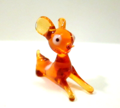 Vtg Hand Blown Art Glass Brown Amber Baby Deer Country Cabin Miniature F... - £11.84 GBP