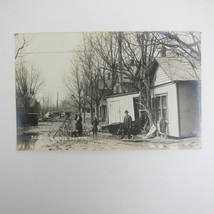 Real Photo Postcard RPPC 1913 Dayton Ohio Flood Damage Scene West Dayton... - $19.99