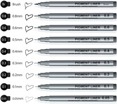 Set of 9 ELEPHANTBOAT Micro Pen Waterproof Fineliner Mandala Art Artist Kit Fun - £41.28 GBP