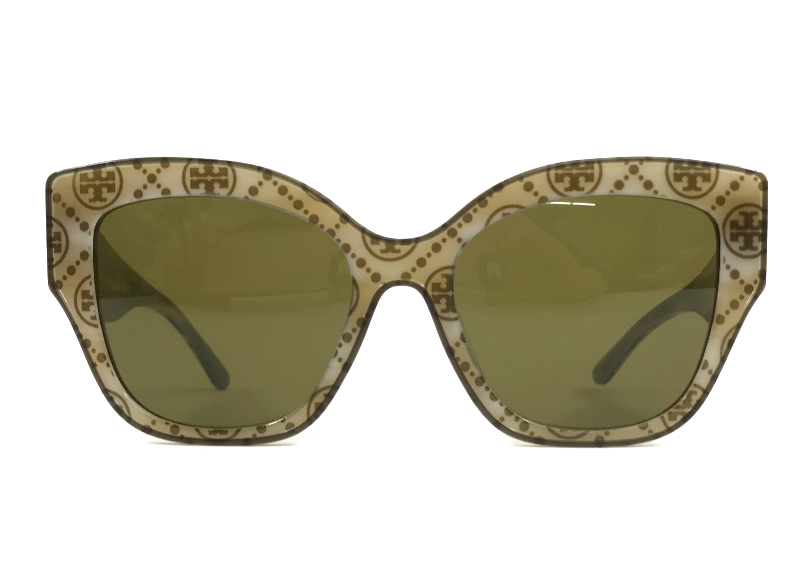 Tory Burch Sonnenbrille Ty7184u 1933/73 Beige Brown Cat Eye W / Olivgrün... - £74.30 GBP