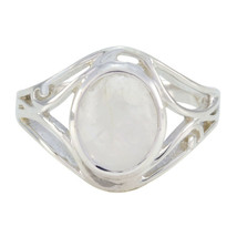 Rainbow Moonstone 925 Solid Silver Ring Handcrafted Jewelry For Birthday Gift US - $23.44