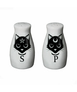 Alchemy Gothic Sacred Black Cat Goth Kitty Salt Pepper Shakers Bone Chin... - $13.95