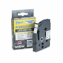 Brother TZ Industrial Series Fabric Iron-On Tape Navy-on-White 1/2 x 9.8ft - £33.01 GBP