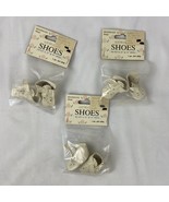 VTG NOS Just for Keeps Lot of 3 Vintage Beige Shoe for 13&quot; &amp; 14&quot; Dolls - $23.21 CAD