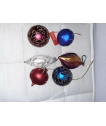 Glass Ornament Mixed Lot of 6 Sparkles Bejeweled Teardrop Michael&#39;s Bomb... - £12.94 GBP