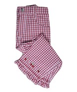 24 Month Girl Long Pants Tall Red White Checker Cherries Cherry 100% Cotton - £10.17 GBP