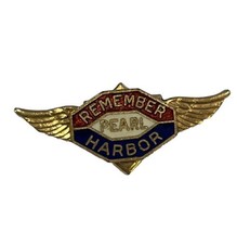 Remember Pearl Harbor WWII Eagle Pin Brooch Military Sweetheart Homefront 1940s - £89.91 GBP