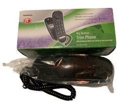 RadioShack Phone 43-3224 Black Single Line Corded Big Button Trim Phone - £14.93 GBP