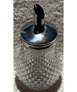 VTG 1950&#39;s Diamond Point Cut Glass Sugar Jar W/Metal Pour Spout Lid 6&quot; Tall - €12,80 EUR