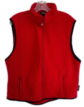 Woolrich Women&#39;s POLARTEC Fleece Vest w/ Pockets Sleeveless Full Zip Size XL Red - £15.81 GBP