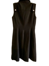 Calvin Klein Women Size 4 Classy Black Dress Sleeveless Lined Gold Buttons - £31.46 GBP