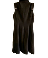 Calvin Klein Women Size 4 Classy Black Dress Sleeveless Lined Gold Buttons - £31.60 GBP