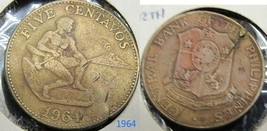 PHILIPPINES 5 CENTAVOS 1964  - £1.76 GBP