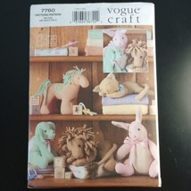 Vogue Craft 7760 Pattern Easy Animals for Baby Lion Puppy Bunny Horse Ki... - £5.82 GBP