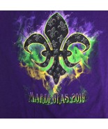 Mardi Gras 2019 Men&#39;s Graphic T Shirt Size L Fleur-De-Lis Purple - $20.46 CAD