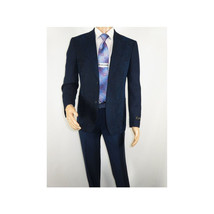 Men ZACCHI Velour Velveteen Hounds tooth Blazer Sport Coat DUANE 74521 Navy Blue image 7