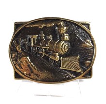 Vintage Signed BTS Solid Brass Belt Buckle 1978 Railroad Train Steam Eng... - £25.17 GBP