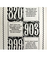 Empire State Express Numbers 1895 Railroad Advertisement Victorian Train... - $19.99