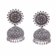 Jewelry Track Oxidized Silver Plated Handmade jhumka jhumki Sunflower Earrings # - £6.71 GBP