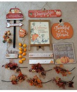 17pc Halloween Fall Autumn Harvest Pick Flower Decoration Lot Pumpkin Decor - $49.99
