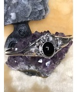Vintage Native American Sterling Silver Onyx Cuff Bracelet - 11.43g - 6.5” - $95.06 CAD