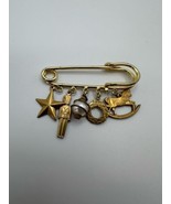 Vintage Gold Christmas Brooch Pin 5.2cm - $162.50 MXN