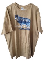 Wolf Shirt 2XL International Wolf Center Ely Minnesota Tan Graphic - $19.39