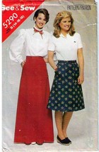 Misses&#39; Back Wrap A-LINE Skirts Vtg 1980&#39;s Butterick Pattern 5290 Size 14,16,18 - £9.50 GBP