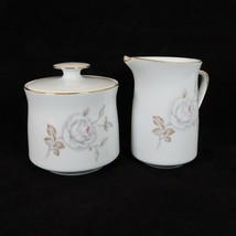Johann Haviland Sweetheart Rose Sugar Bowl &amp; Creamer Set Bavaria Germany Roses - $19.35