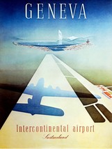 3559.Vintage French 18x24 Poster.Geneva Switzerland.Art .Decor Designer Heaven - £22.45 GBP