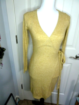Forever 21 Rib Knit Dress or cardigan sweater Long Sleeve Light Mustard - $9.00