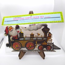 Merrimack Christmas Santa Train Set, NIP Paper Vintage Holiday Decorations Locom - £22.34 GBP