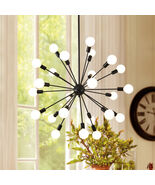 Sputnik Chandelier 24-Light Black Morden Pendant Light for Living Room Bedroom - $150.00