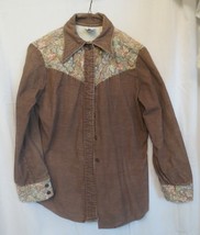 Vtg 70&#39;s The Shirtery button Front Corduroy Quilt Western jacket shirt t... - £31.45 GBP