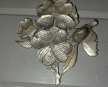 Vintage Metzke Pewter Bird On Dogwood Blossom Flowers Figurine 1975 - $15.00