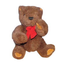 Gund Limited Collectors edition plush brown jointed teddy bear red bow t... - $10.39