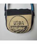 Burlap Sustainable USDA Organic Crossbody Messenger Bag Beige Black Blue... - $32.48 CAD