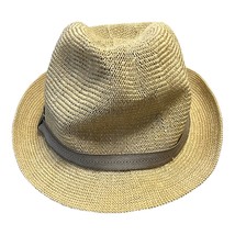 Vintage HBY Miami Straw Fedora Hat – Size L – Natural Woven with Brown H... - $525.58 MXN
