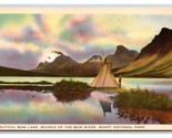 Bow Lake Panorama Alberta Canada UNP Linen Postcard Q24 - $2.92