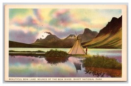 Bow Lake Panorama Alberta Canada UNP Linen Postcard Q24 - £2.29 GBP