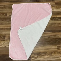 Baby Gap Light Pink Velour Cream Sherpa Baby Blanket Embroidered Bear 20... - $20.89