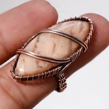 Rhodochrosite Gemstone Fashion Ethnic Copper Wire Wrap Ring Jewelry 8&quot; SA 561 - £3.98 GBP
